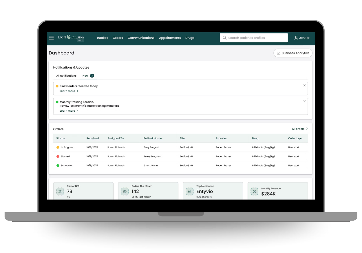 LISA platform dashboard on laptop device